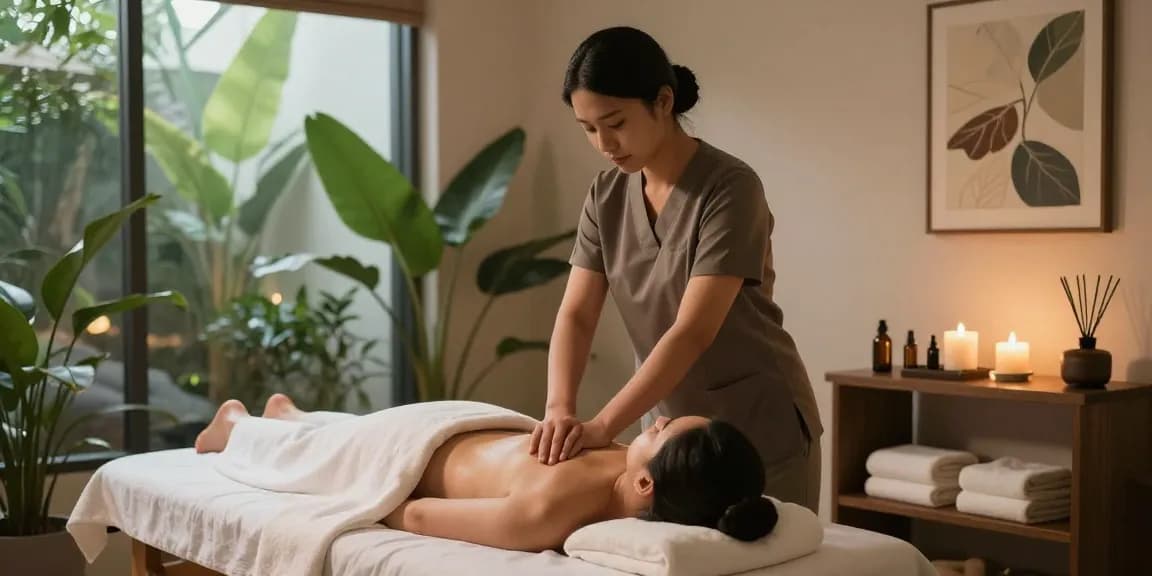 강남스웨디시 마사지에 대한 편안한 스파에서의 마사지 장면
