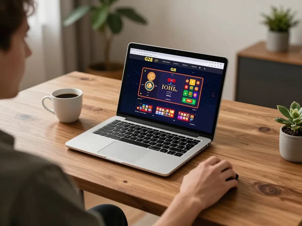 G28 online casino interface displayed on laptop during engaging gameplay.