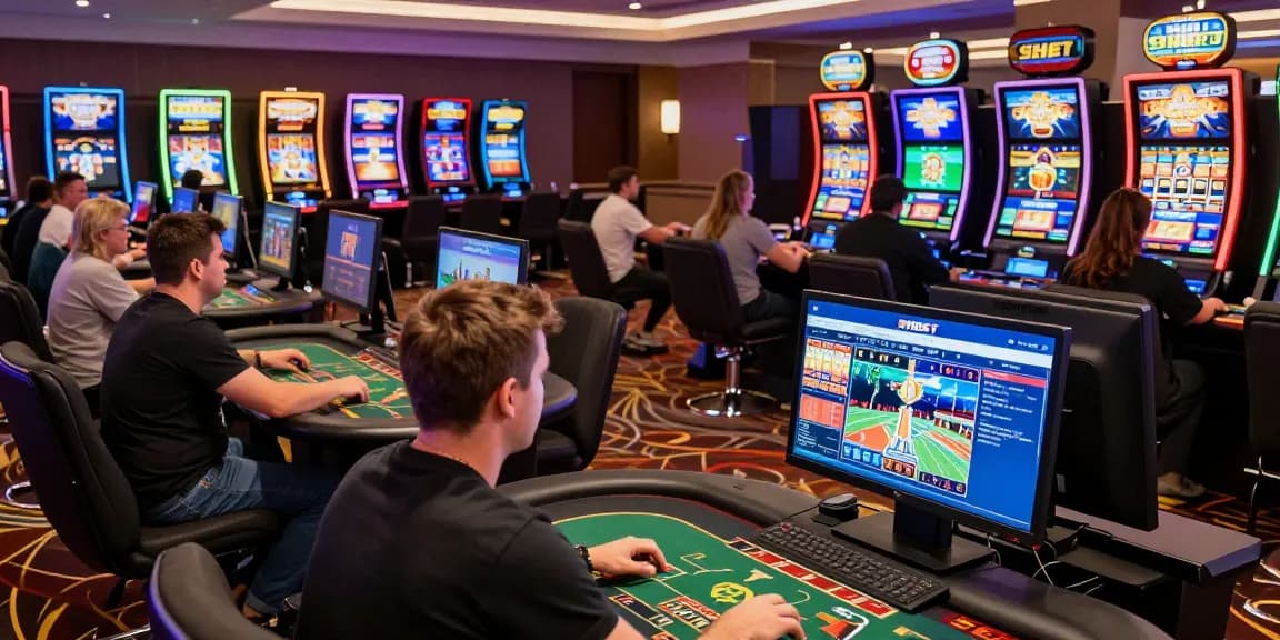 Engaging online gambling scene showcasing diverse players at https://sh-bet.com/ in a vibrant casino-style environment.