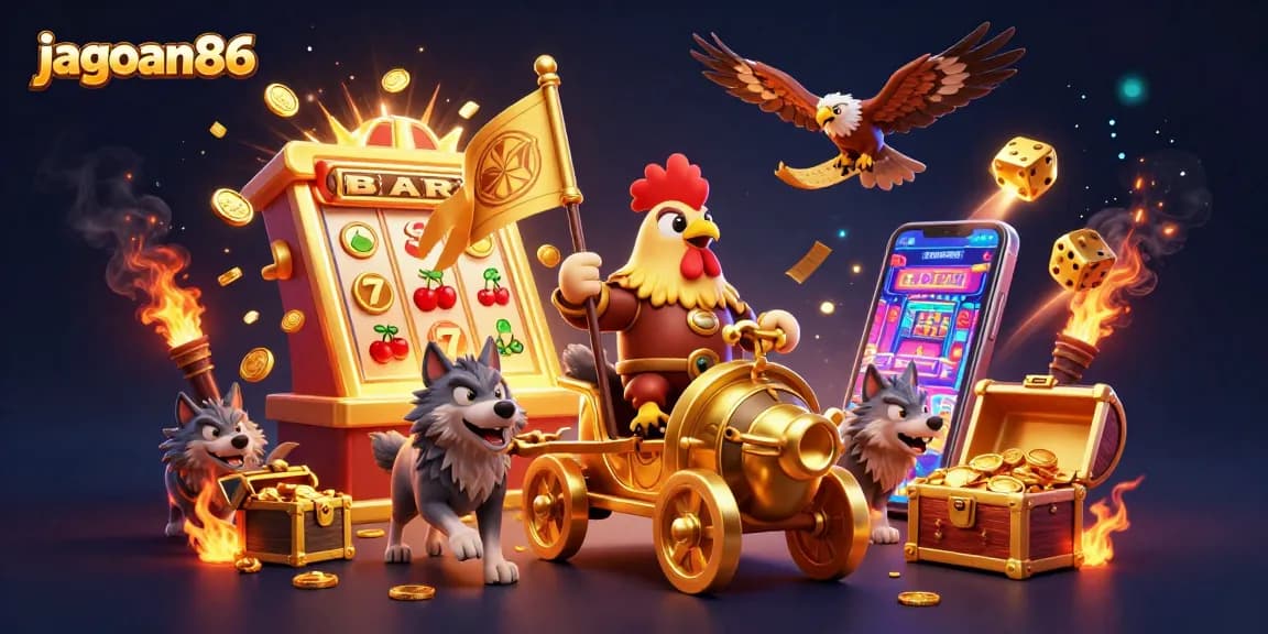 Experience exciting jackpot moments with jagoan86 in this vibrant, ultra-detailed casino scene.