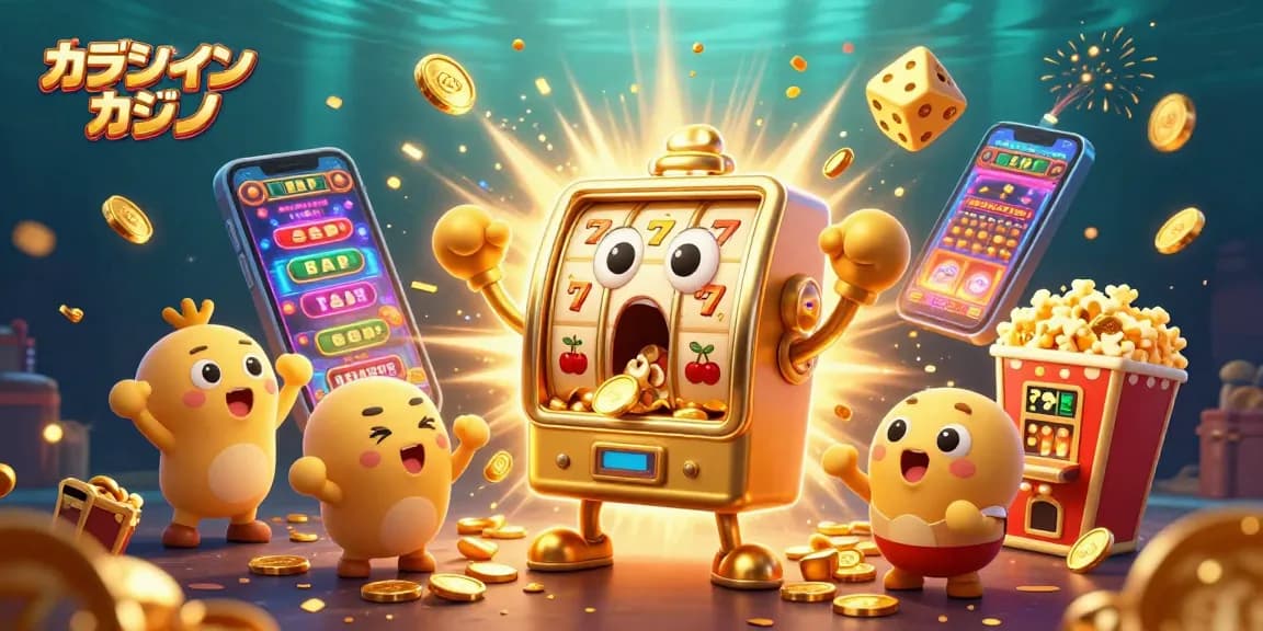 オンラインカジノで勝利する歓喜の瞬間、金と光があふれる華やかなシーン