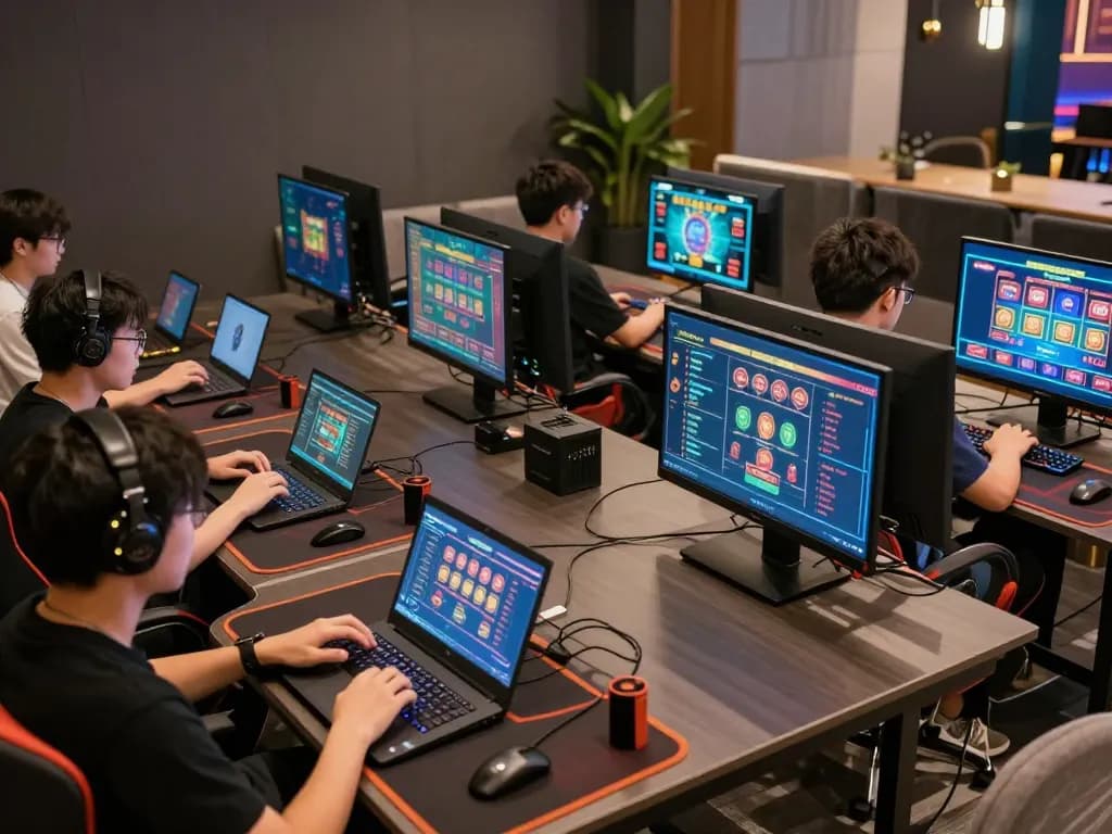 Players enjoying online gaming at hytw3339a, focusing on strategic gameplay in a modern lounge.