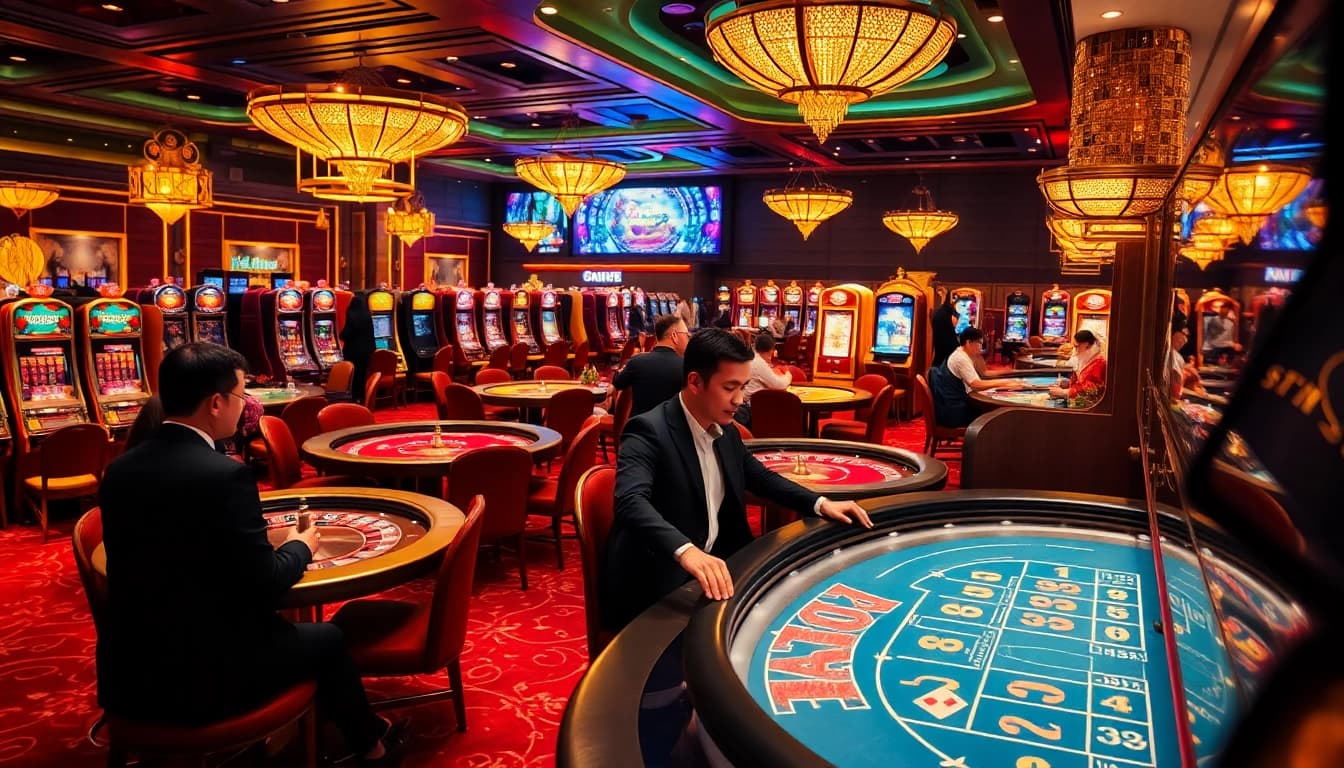 Experience the excitement of NK88 vip with high-stakes gambling tables and vibrant casino atmosphere.