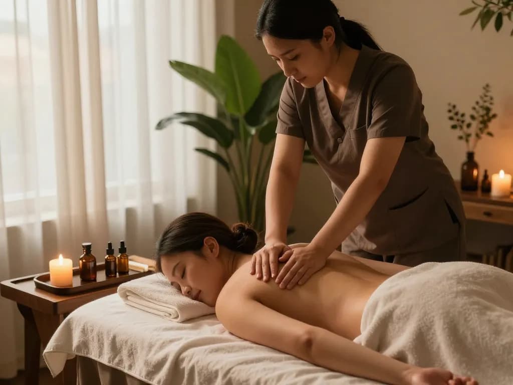 Rejuvenating 천안스웨디시 massage therapy session in a calming spa environment.