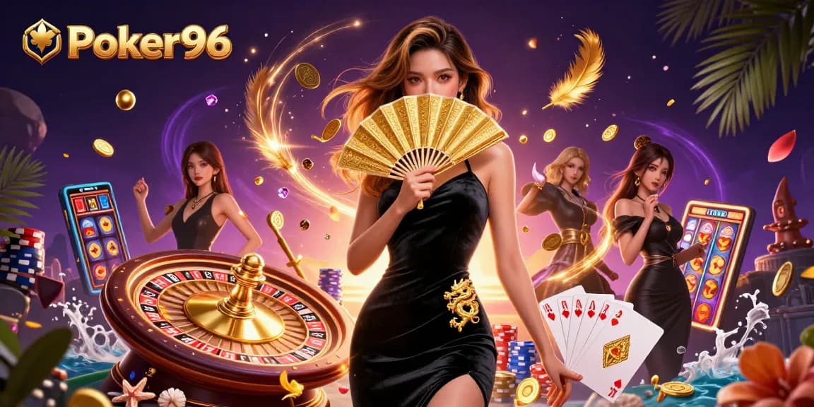 Engage in thrilling Poker96 action with stunning graphics and vibrant casino elements.
