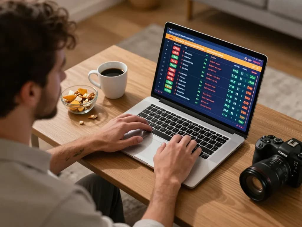 Player placing bets on 789win casino site from home office, showcasing strategic online gaming.