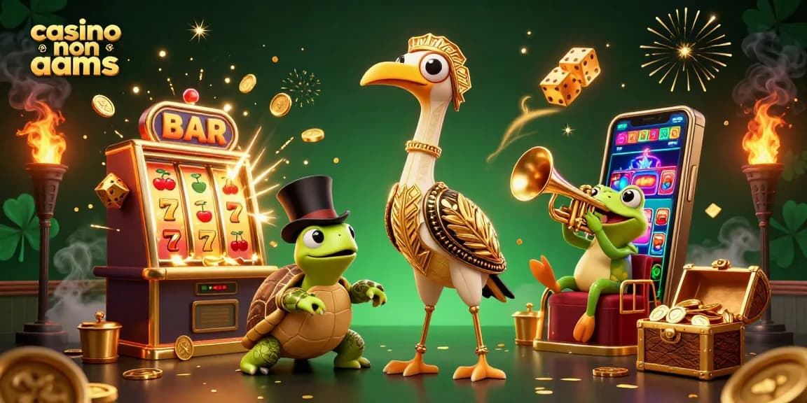 Gioca nei casino non AAMS con una slot machine che esplode di monete e simboli fortunati.