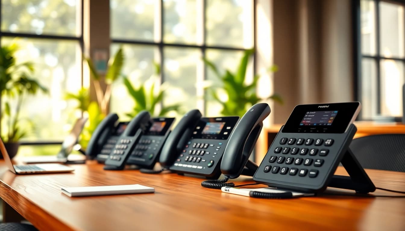 Showcasing a vibrant small business phone system to enhance office communication.
