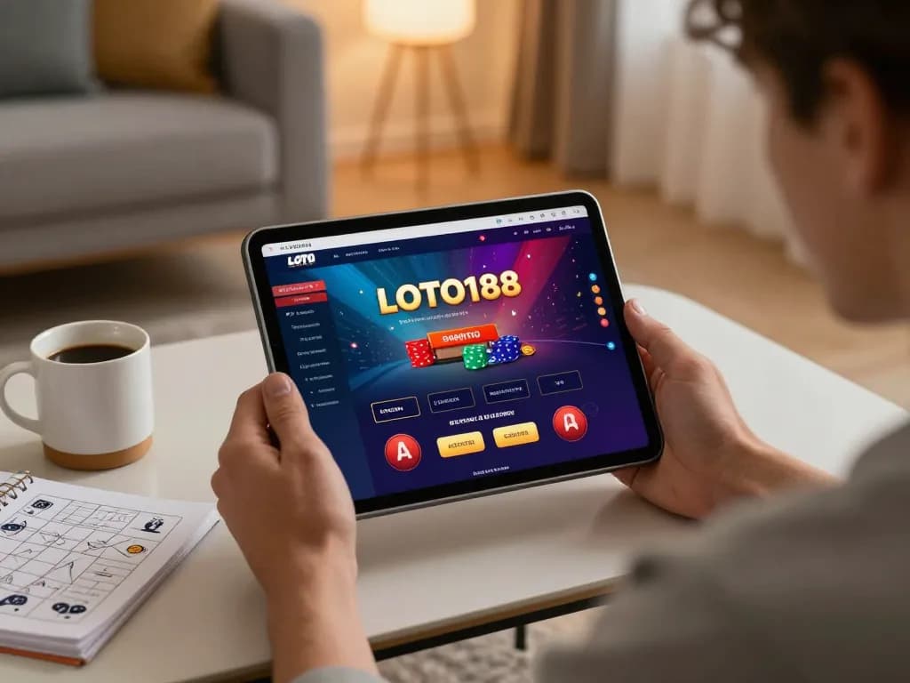 Engaging gameplay on LOTO188's platform, showcasing a modern gaming setup for responsible gambling.