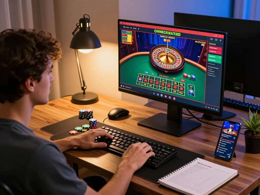 Pengguna Bintangmpo menikmati permainan roulette dealer langsung di rumah, menampilkan pengalaman permainan online yang menarik.