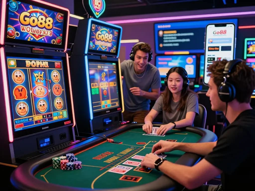 Players exploring the thrilling games of Go88 in a vibrant online casino environment.