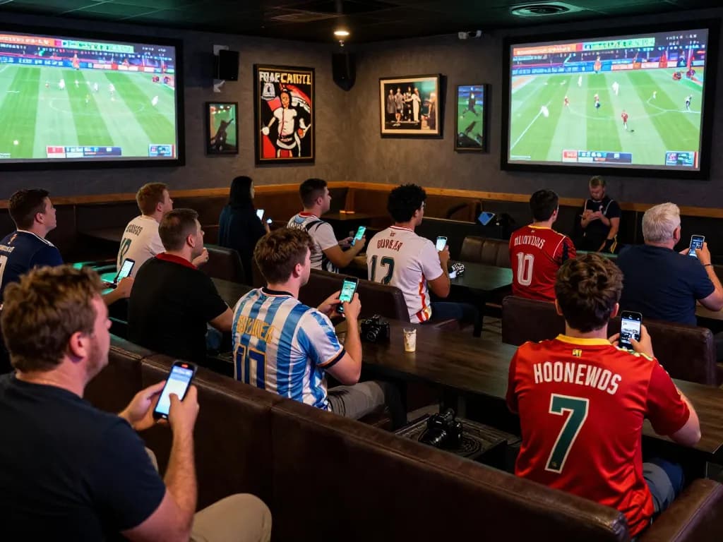 Cakhiatv engaging fans in live sports betting excitement at a vibrant lounge with cheers and screens.