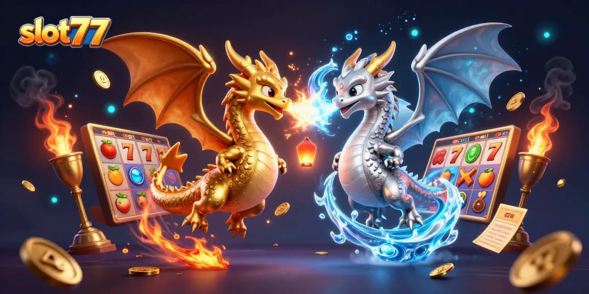 Experience thrilling gameplay with slot77 featuring dynamic dragons and casino elements.