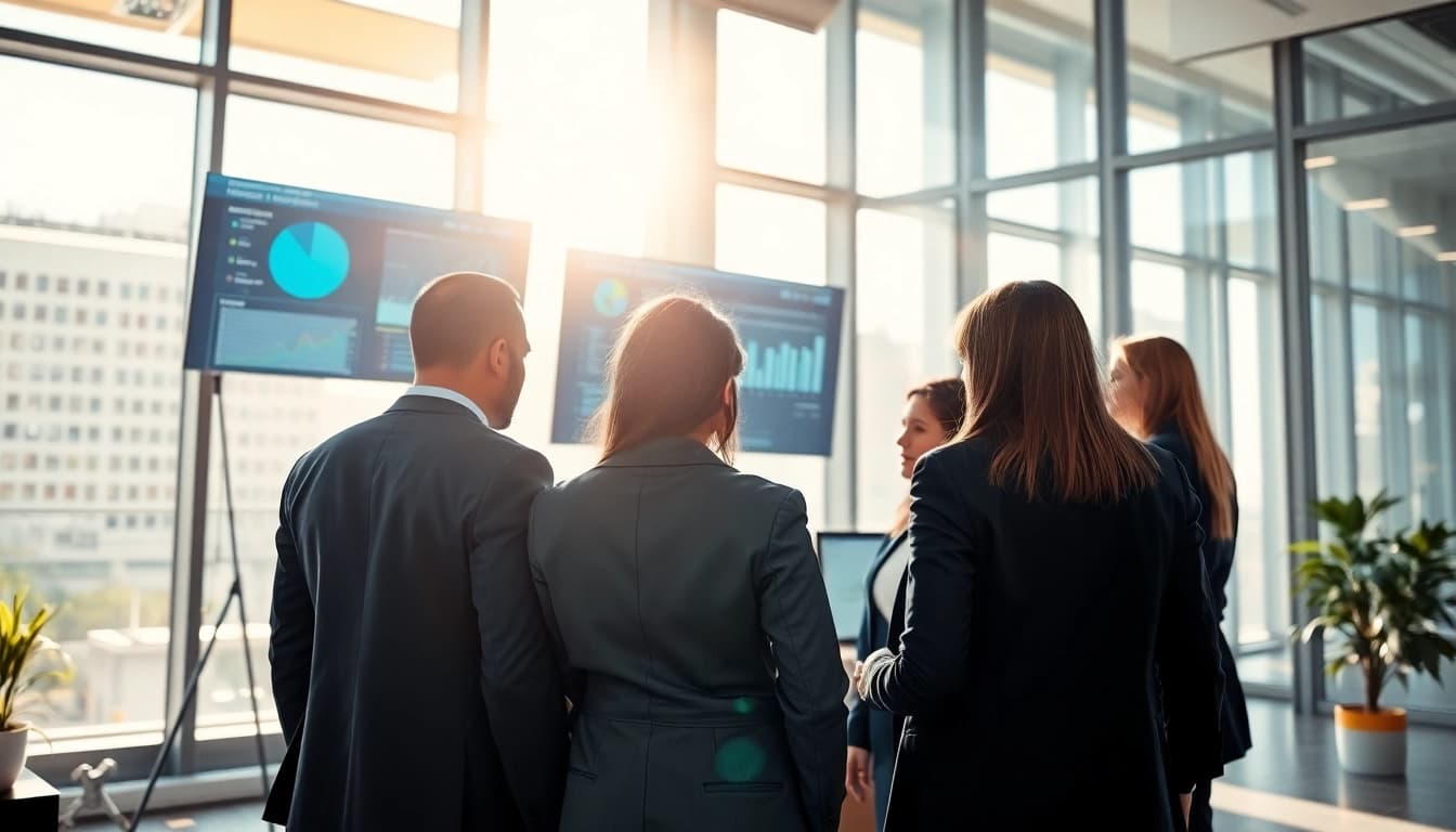Managed IT services near me showcased by a professional team collaborating in a modern office.