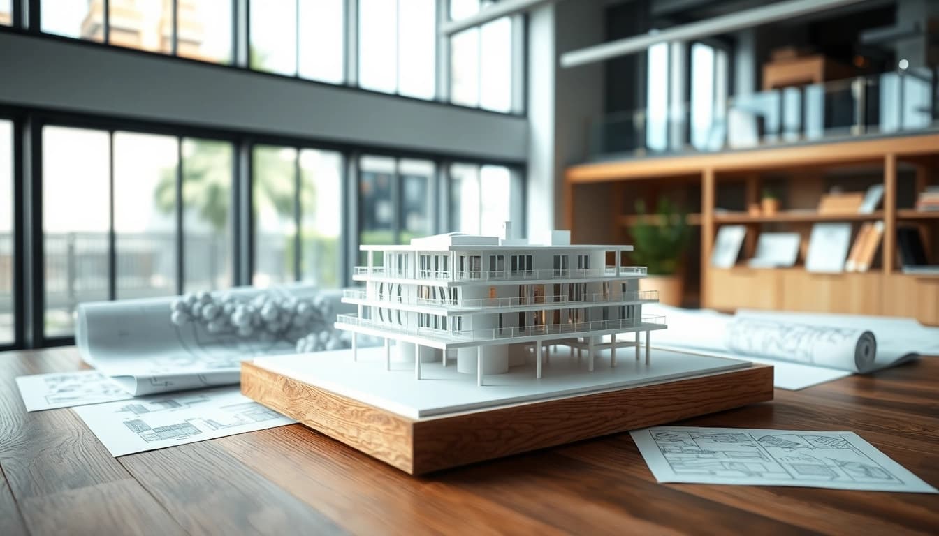 Innovative architekturmodellbau Hannover in a modern setting with detailed textures and vibrant colors.
