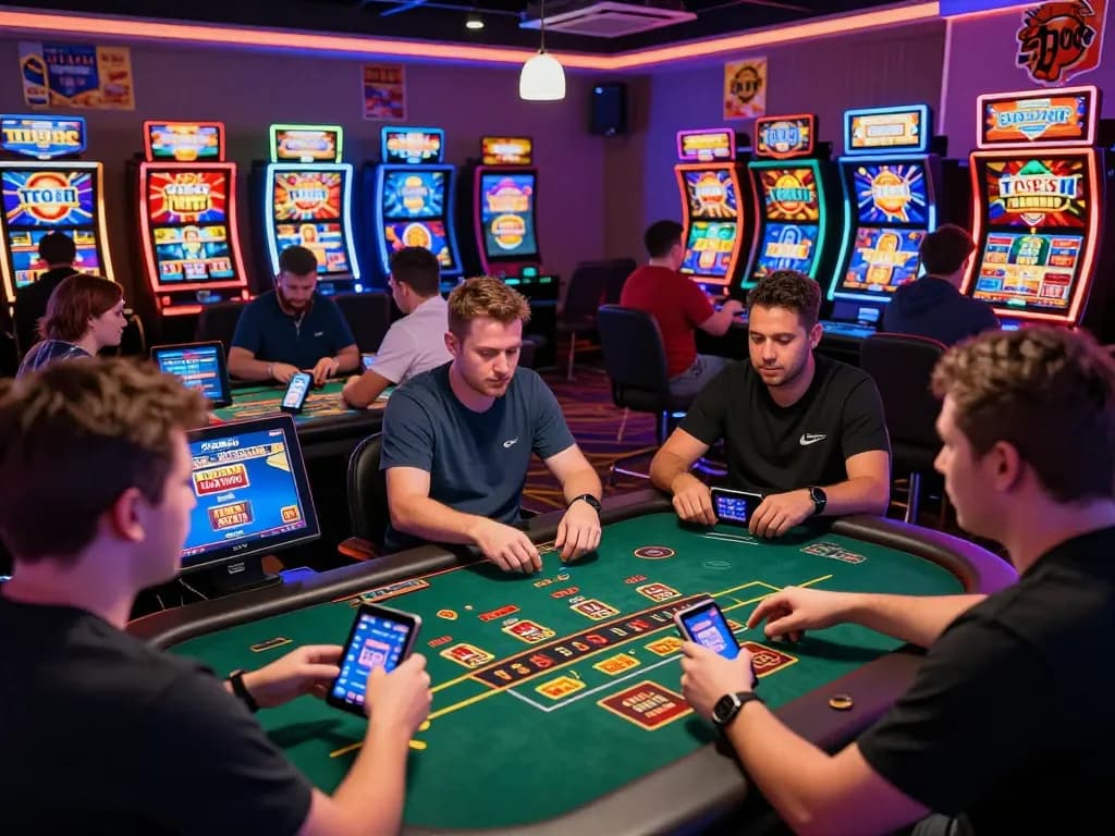Engaging TG88 com online gaming atmosphere showcasing vibrant casino games and excited players.