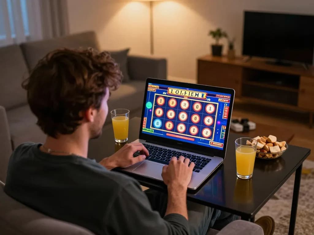 Enjoying a thrilling online gaming session with Sunwin, celebrating a big win on the slots