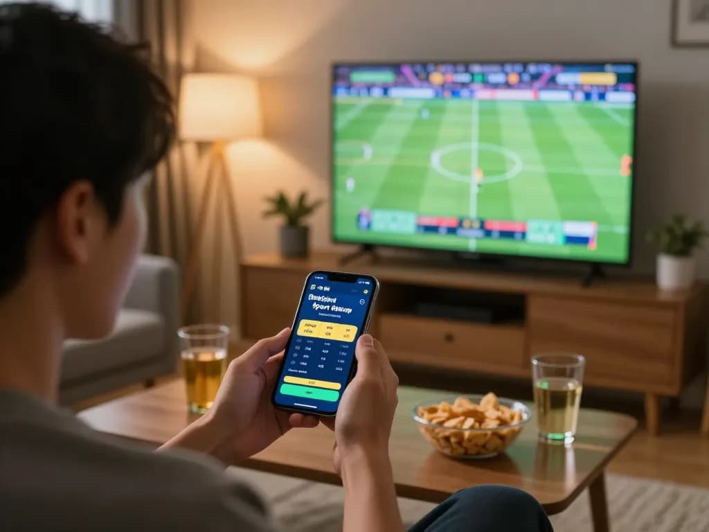 Engaging sports betting moment on Bbin Sport Rikvip with focused player analyzing live odds.