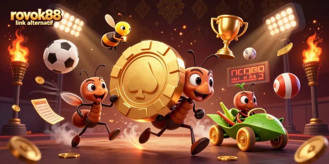 Engage in thrilling action with rokok88 link alternatif, featuring a heist by cartoon ants and gambling elements.