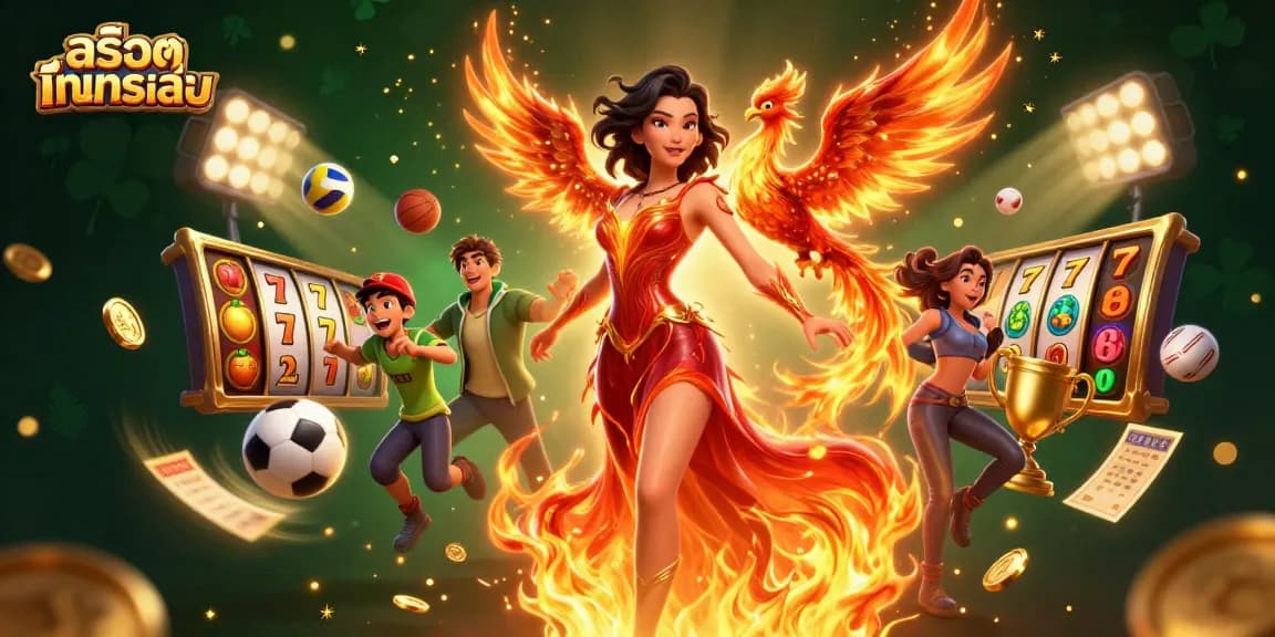Experience สล็อตทดลองเล่น with a stunning scene of a fiery character and dynamic slot elements
