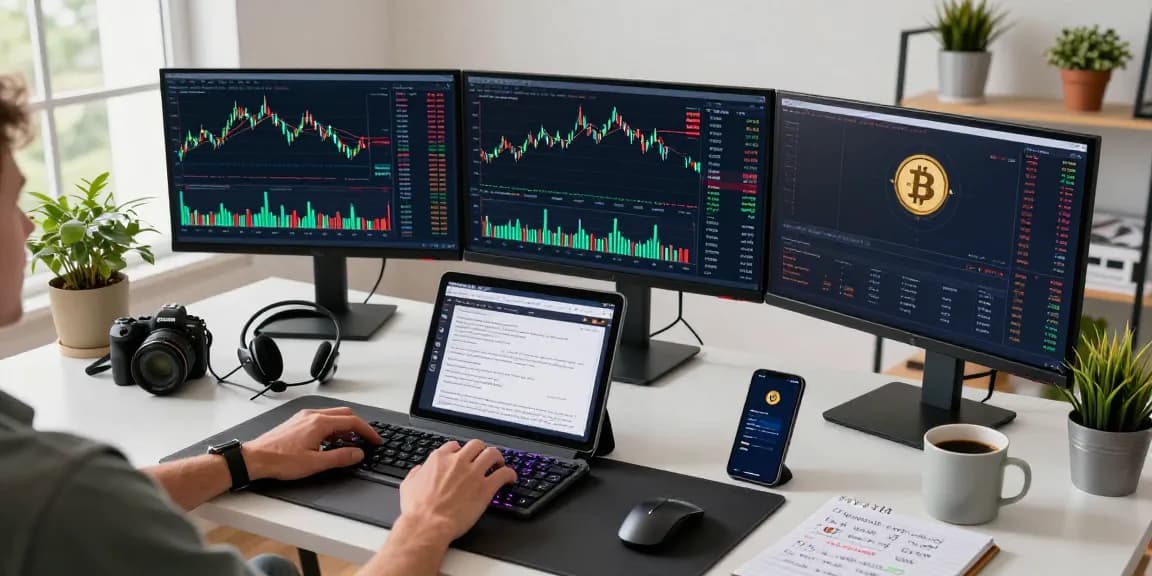 Best bitcoin cloud mining site active trading setup with real-time analytics and DeFi performance in a professional workspace