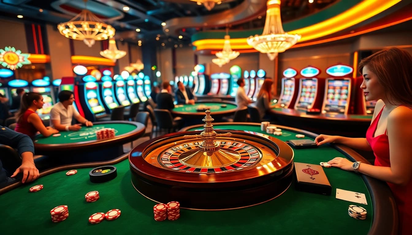 Découvrez l'excitation du casino en ligne avec des jetons de poker vibrants, une roulette en mouvement et des machines à sous.