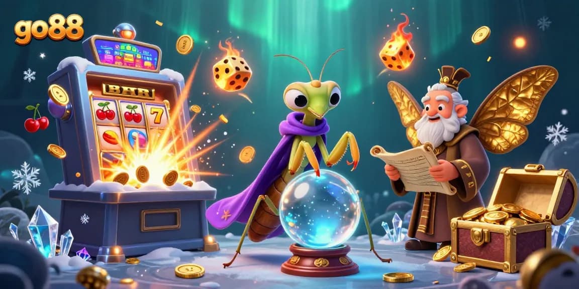 Engage in thrilling casino adventures with go 88 and a vibrant, enchanting fantasy scene.