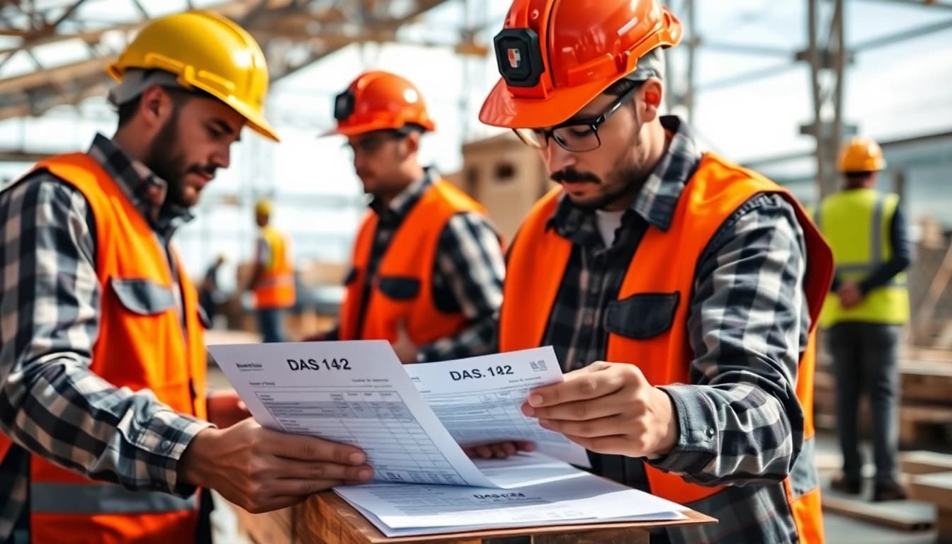 Detailing the DAS 142 process on a construction site with apprentices actively engaged.
