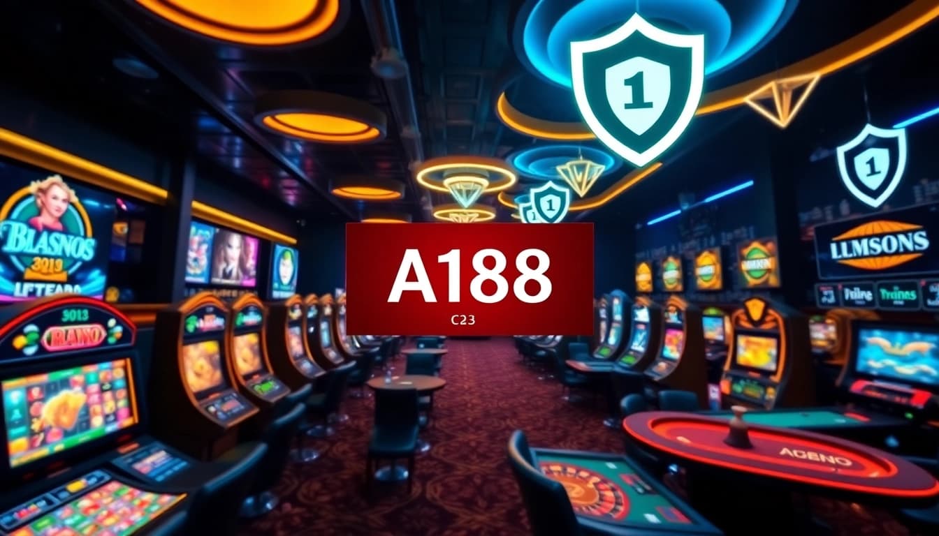 A188 online casino platform showcasing immersive gaming options with vibrant visuals and secure technology elements.