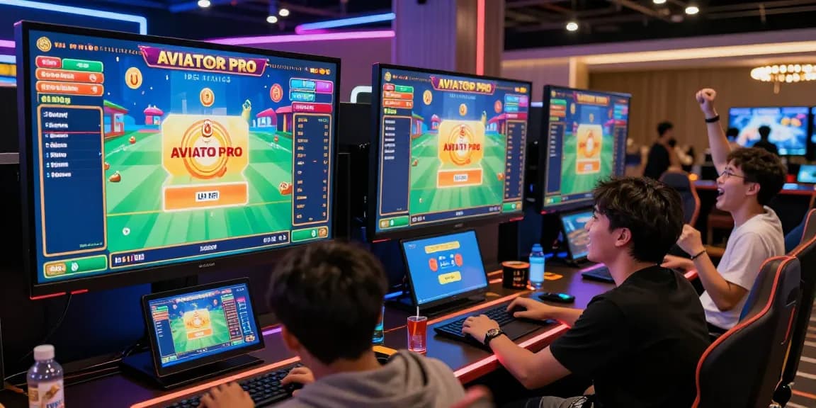 Aviator pro gaming scene with players cashing out in a modern casino.
