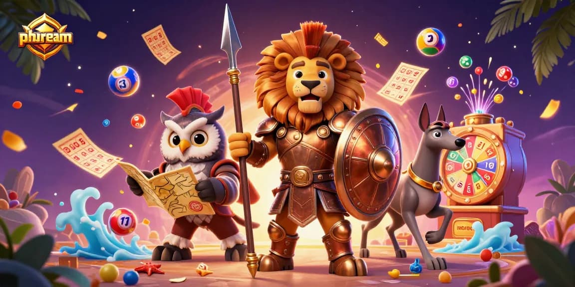 Experience phdream through an exciting 3D illustration featuring vibrant lottery elements and dynamic characters.