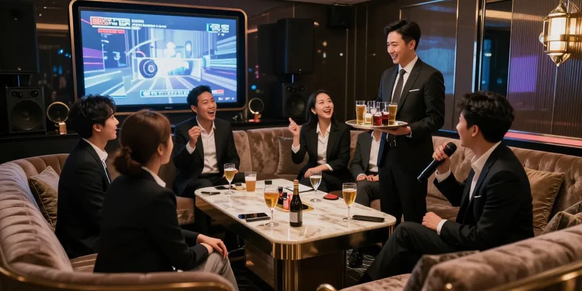 강남쩜오에서 비즈니스 미팅을 하는 고객들이 편안히 즐기는 모습