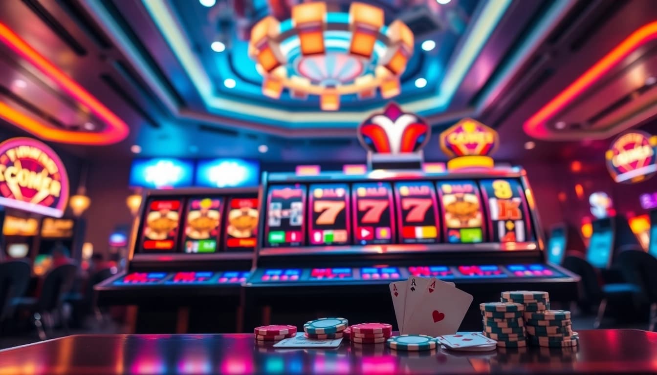 Menang besar dengan Slot Depo 5000 pada mesin slot kasino yang modern dan menarik.