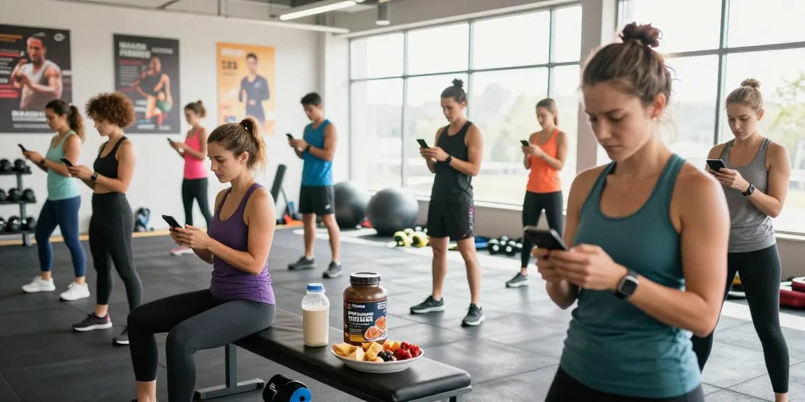 Group using best macro tracker apps in a modern gym.