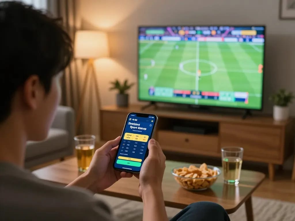 Engaging sports betting moment on Bbin Sport Rikvip with focused player analyzing live odds.