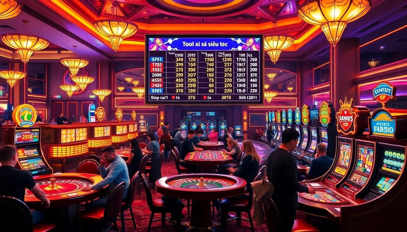 Experience the excitement of Tool xổ số siêu tốc with vibrant casino action showcasing diverse gaming experiences.