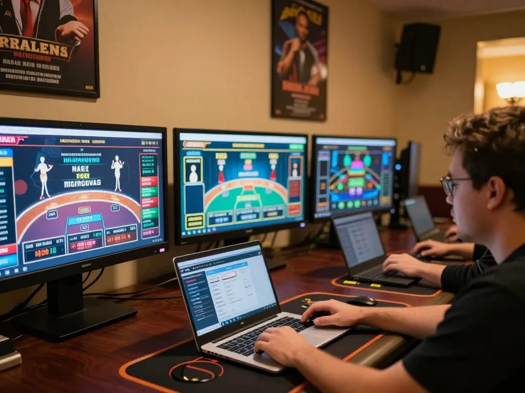 N188 online player immersed in multiple casino games with strategic insights.