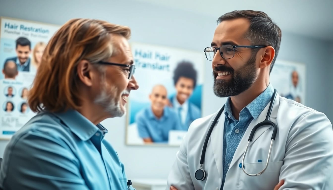 Discussing hair transplant istanbul price during a consultation in a modern clinic.