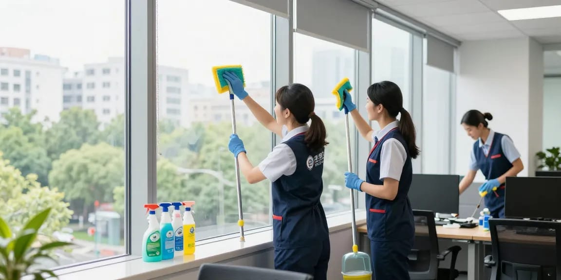 DISE Cleaning - Professionelles Reinigungsteam in Dortmund bei der Fensterreinigung.