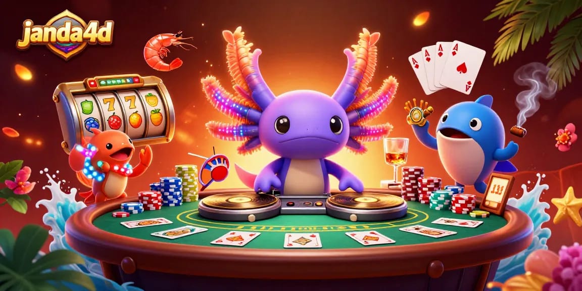 Menangkan permainan slot online di janda4d dengan DJ axolotl dan suasana meriah.