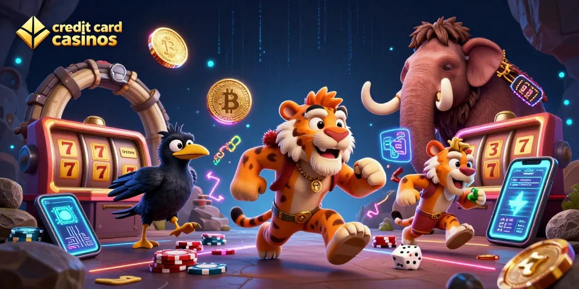 Engage with credit card casinos at their lively prehistoric-themed gaming center with unique elements.