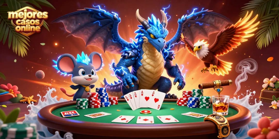 Conoce los mejores casinos online mientras juegas al póker con emocionantes cartas y fichas brillantes.