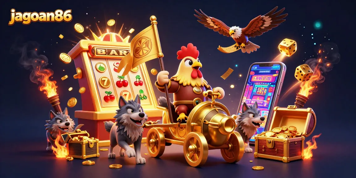Experience exciting jackpot moments with jagoan86 in this vibrant, ultra-detailed casino scene.