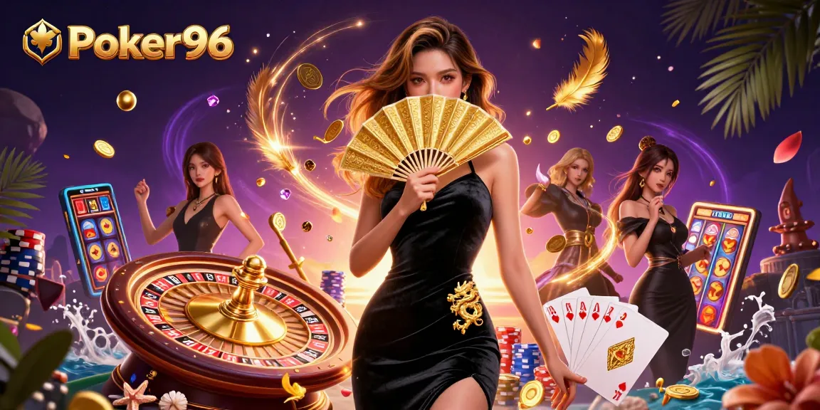Engage in thrilling Poker96 action with stunning graphics and vibrant casino elements.