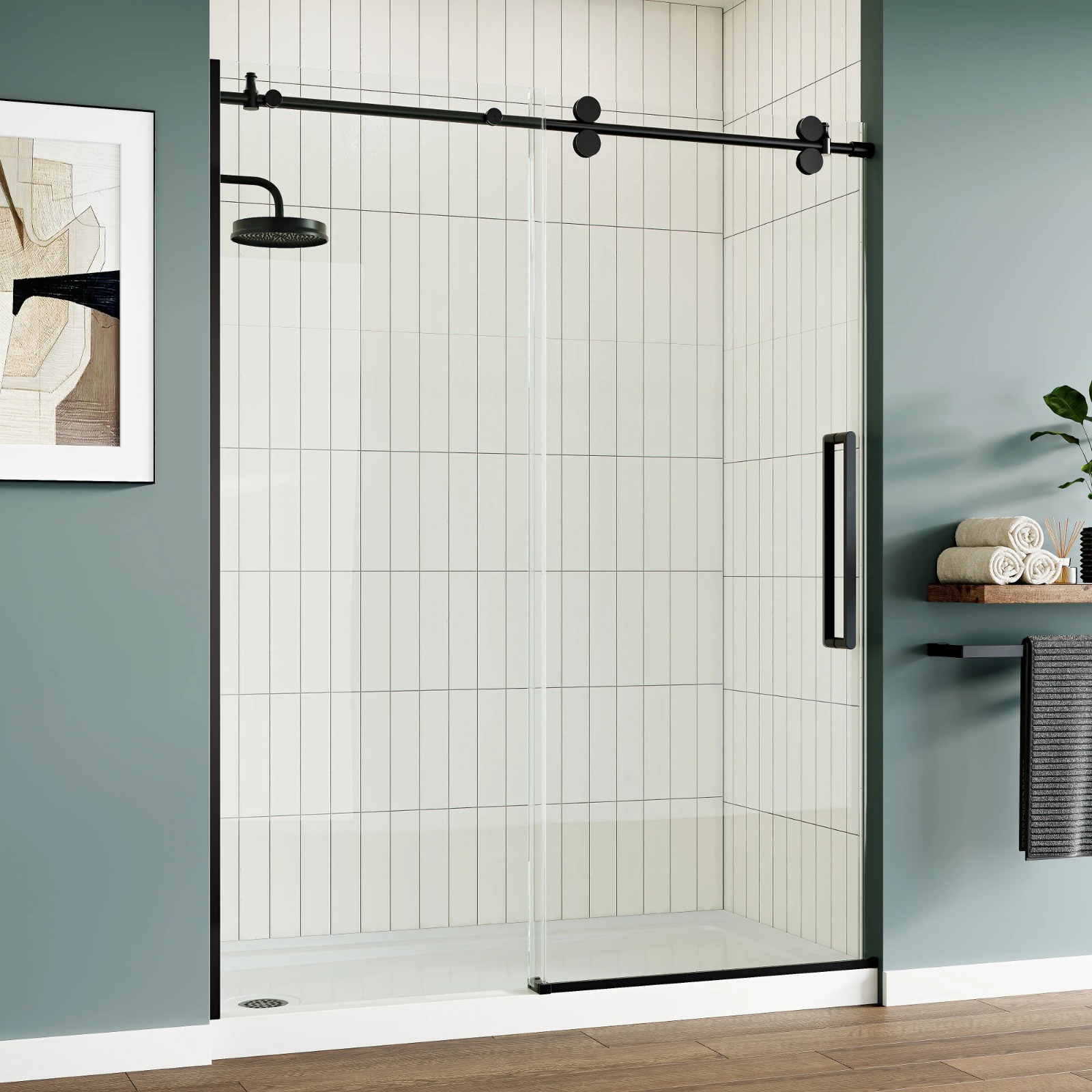 Semi-frameless Shower Screens with Aluminium Frames