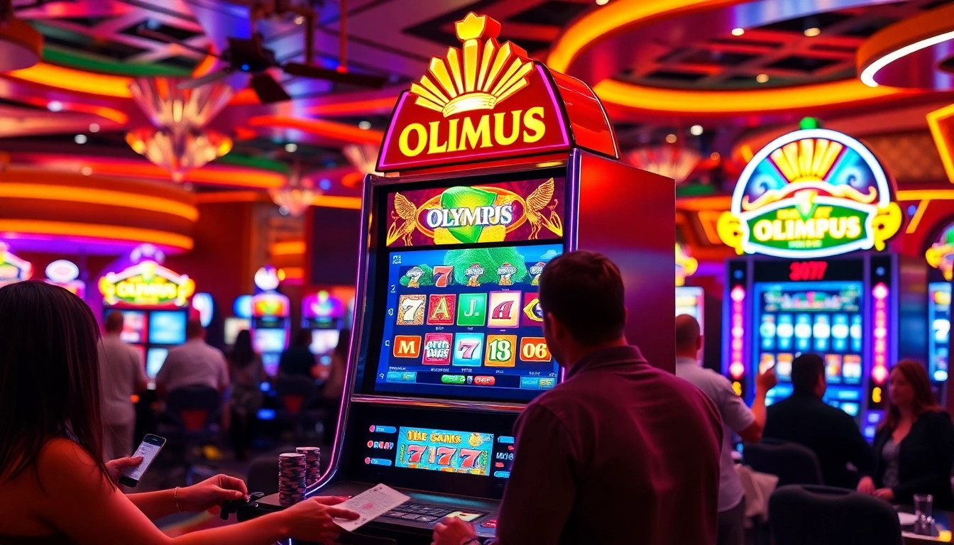 Experience the excitement of slot demo olympus with vibrant casino visuals and players in action.