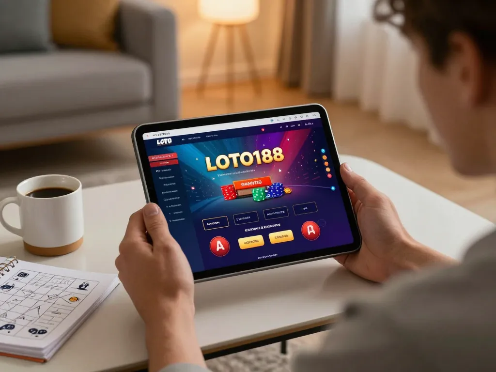 Engaging gameplay on LOTO188's platform, showcasing a modern gaming setup for responsible gambling.