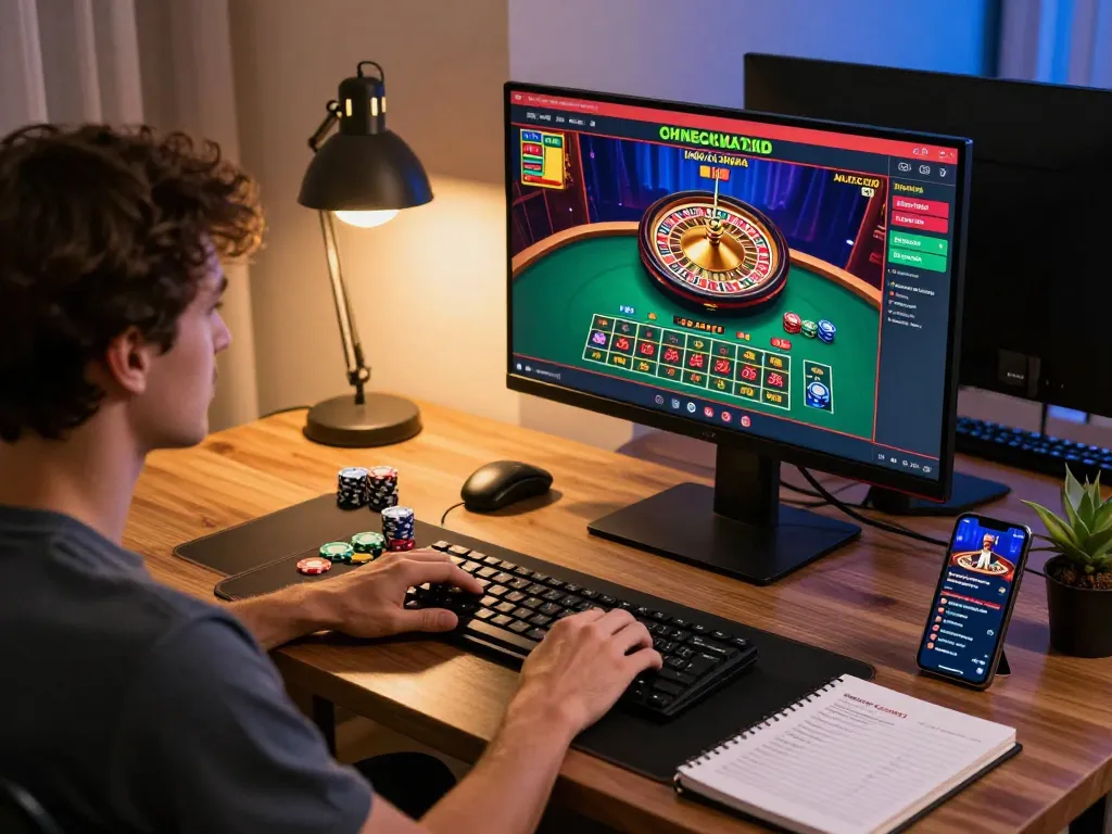 Pengguna Bintangmpo menikmati permainan roulette dealer langsung di rumah, menampilkan pengalaman permainan online yang menarik.