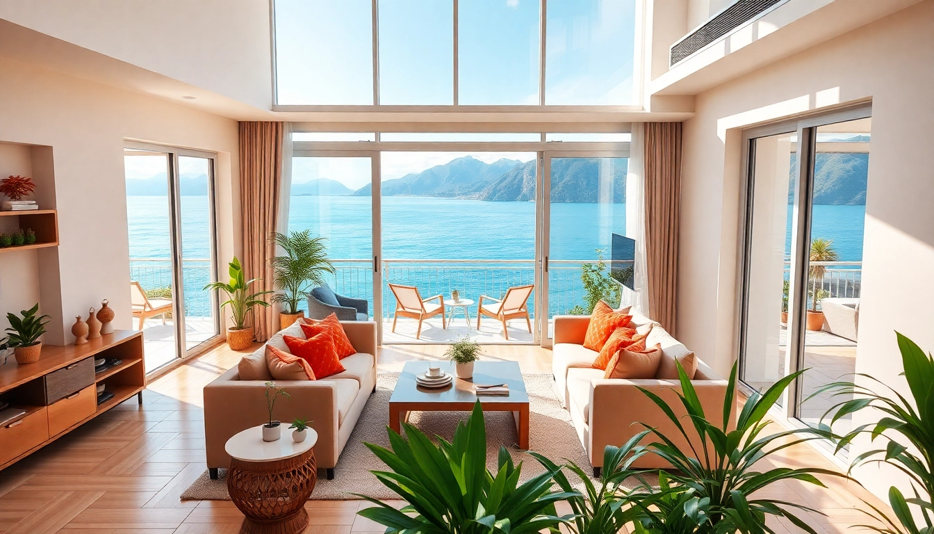 Buy apartment in Alanya with stunning sea views from a beautifully furnished living space.