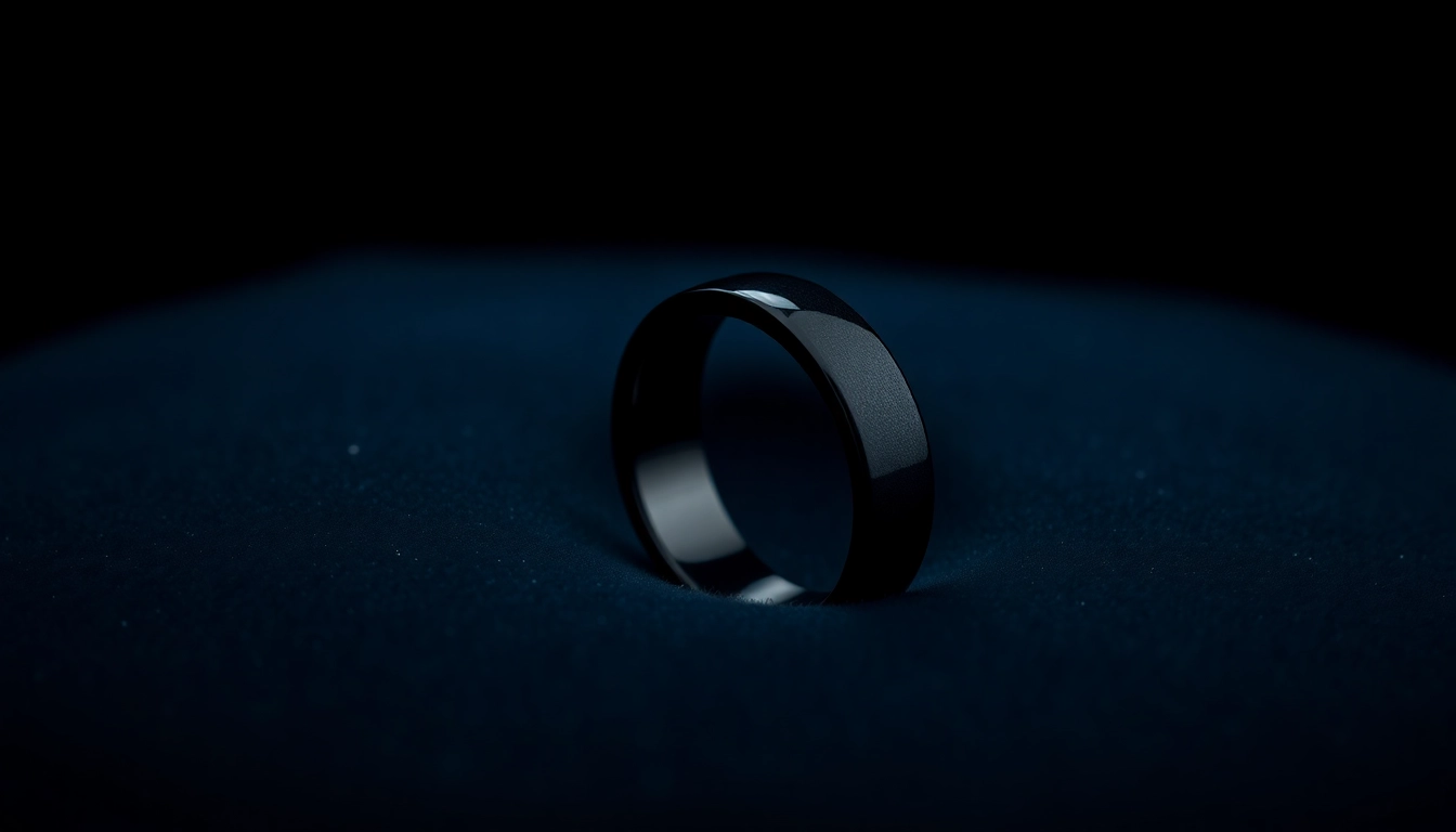 Stylish Black Zirconium Rings featuring a polished finish and modern design.